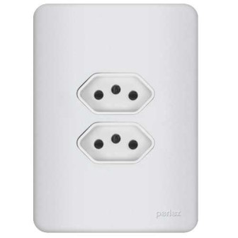 TOMADA PERLEX PUMALUX DUPLA 20A/20A 3P BRANCA