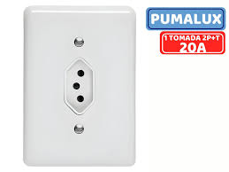 TOMADA PERLEX PUMALUX SIMPLES 20A 3P BRANCA